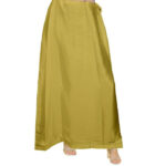 Women's Satin Petticoat Saree Satin Underskirt Sari Satin Silk Petticoat Underwear for Women - Color: Lemon Yellow