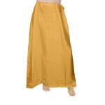 Women's Satin Petticoat Saree Satin Underskirt Sari Satin Silk Petticoat Underwear for Women - Color: Chiku
