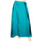 Women's Satin Petticoat Saree Satin Underskirt Sari Satin Silk Petticoat Underwear for Women - Color: Teal