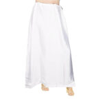 Women's Satin Petticoat Saree Satin Underskirt Sari Satin Silk Petticoat Underwear for Women - Color: Off-White