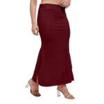 Stretchable Saree Shapewear Petticoat for Women | Fish Cut Skirt for Women | Shape Wear Dress for Saree - Color: Wine