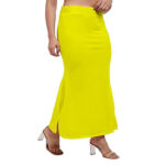 Stretchable Saree Shapewear Petticoat for Women | Fish Cut Skirt for Women | Shape Wear Dress for Saree - Color: Yellow
